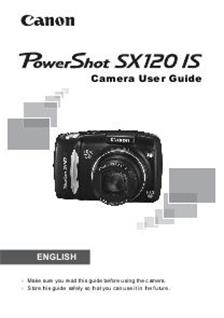 Canon PowerShot SX120 IS manual. Camera Instructions.